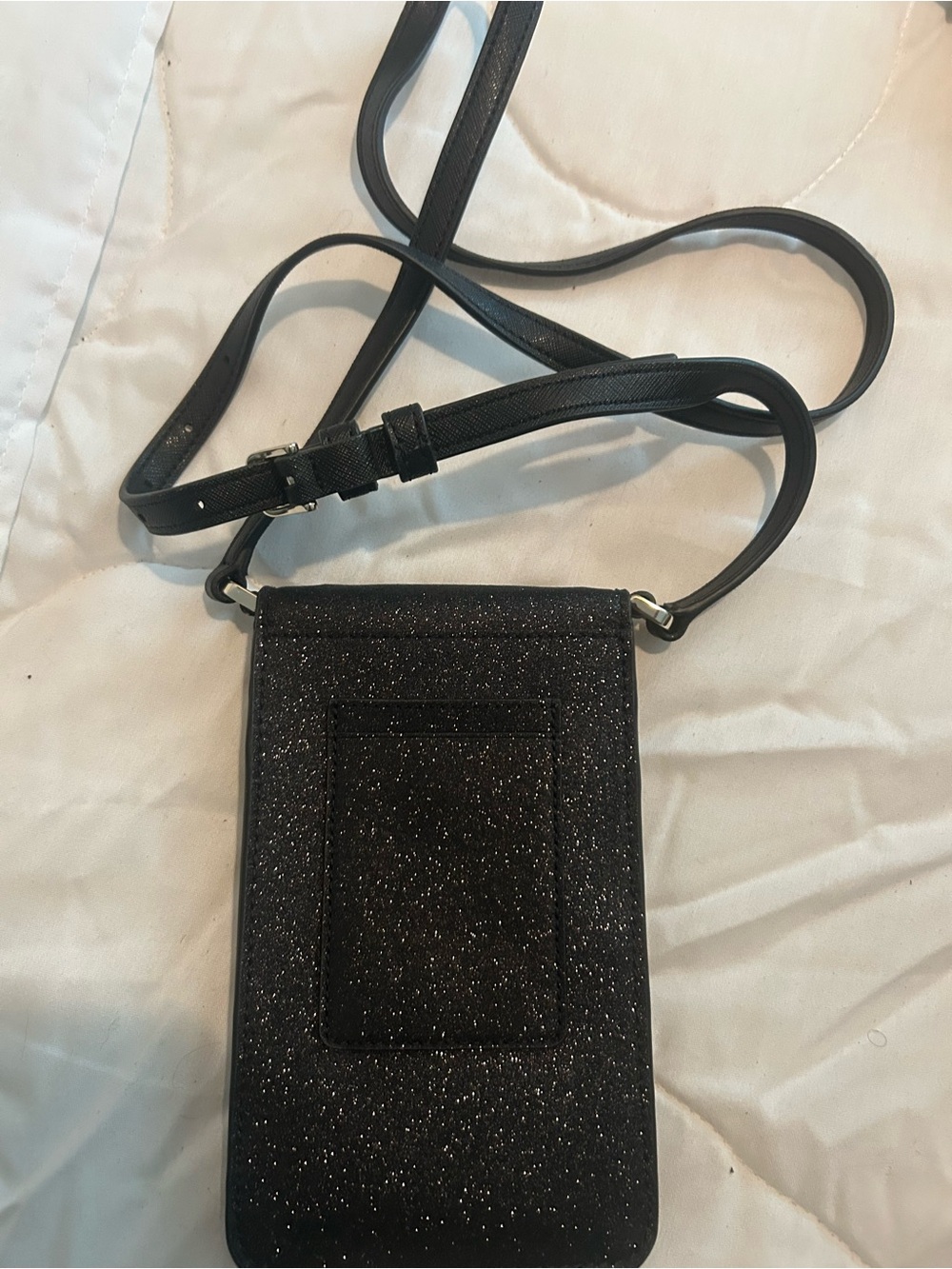 kate spade Black Glitter Crossbody Card & Phone Bag